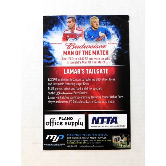 FC Dallas vs Colorado Rapids Soccer 2012 Signed Game Day Roster Program 8.5x5.5 - Picture 2 of 3